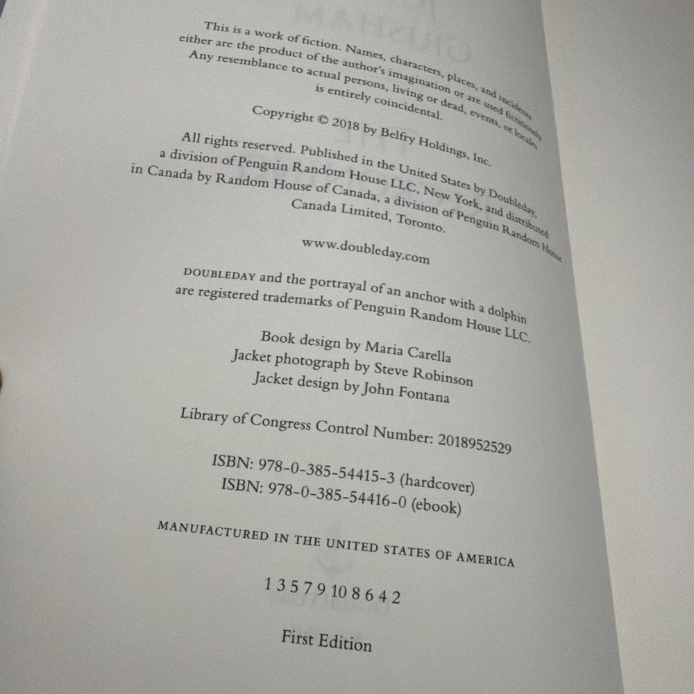 The Reckoning by John Grisham Hardcover First Edition 2018 Legal Thriller Novel - Picture 7 of 7